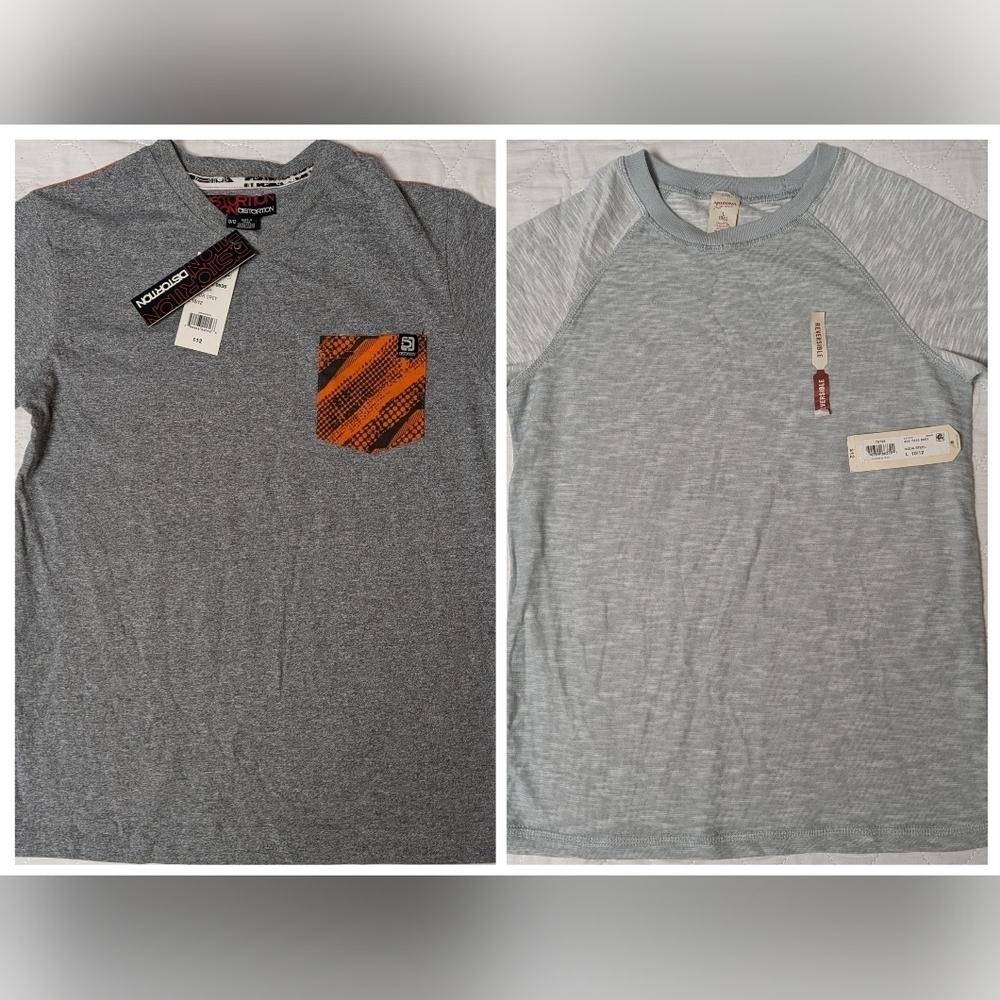 Distortion & Arizona Boy's 2PCS Tees Lot Size L (10-12) NWT MSRP $24